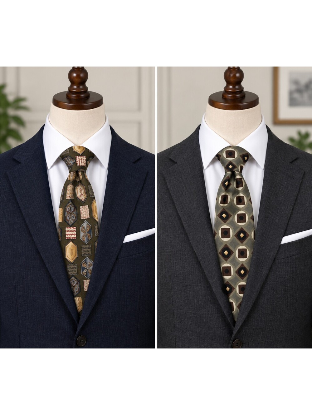 Set of 2 Vintage Men's Silk Ties by Grappa and Alexander Julian